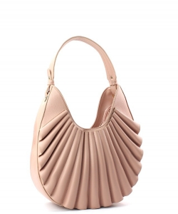 Ruffle Fashion Hobo Handbag D-0636 BLUSH